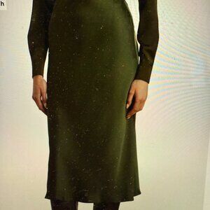 Lauren Ralph Lauren SATIN CHARMEUSE MIDI SKIRT ~ NWT ~ SIZE 14W